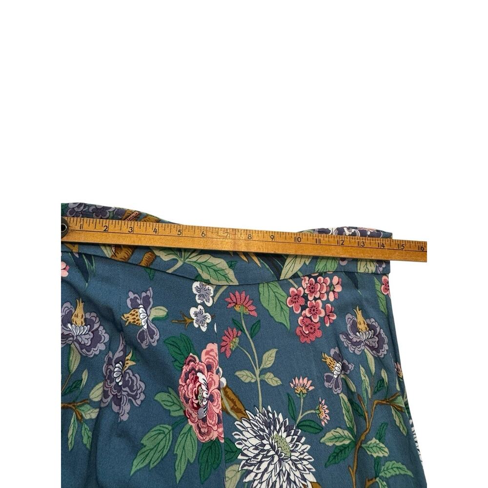 H&M GP & J Baker Print Wide Leg Trousers Pants Size 10 Floral Birds High Rise - Picture 7 of 11